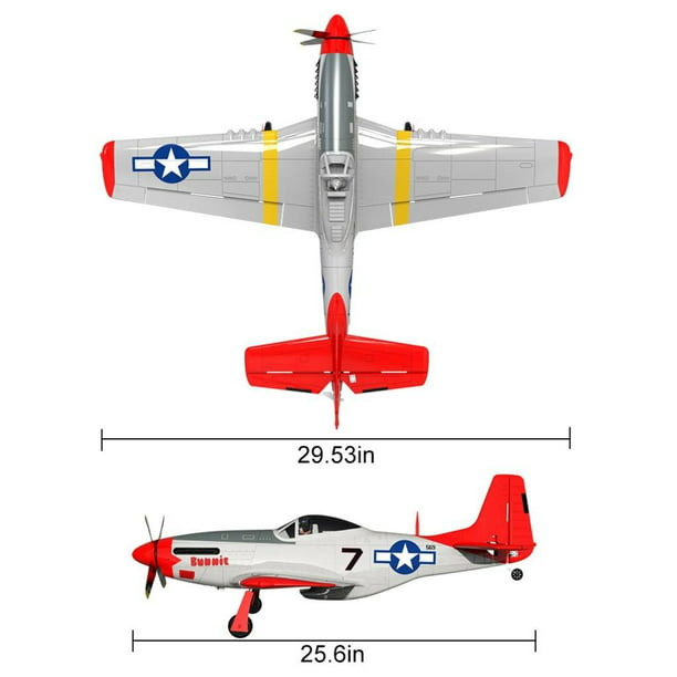 4CH Beginner Airplane With 6-Axies Gyro system And Rear Pusher RTF P51D 768-1